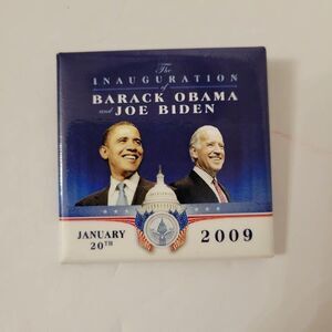 2009 President Barack Obama Biden Inauguration Square Pinback Button